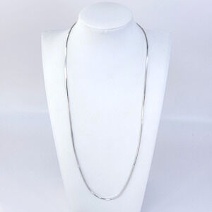 Vintage Italy Sterling Silver 925 1.4mm Square Snake Chain Necklace 24”